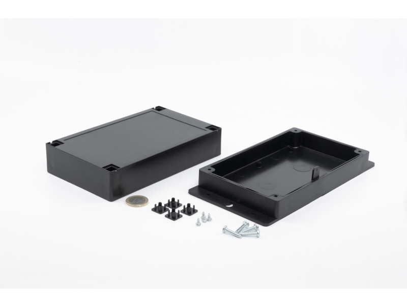 Boîte murale en plastique avec ailettes et protection IP pour appareils électroniques PP112