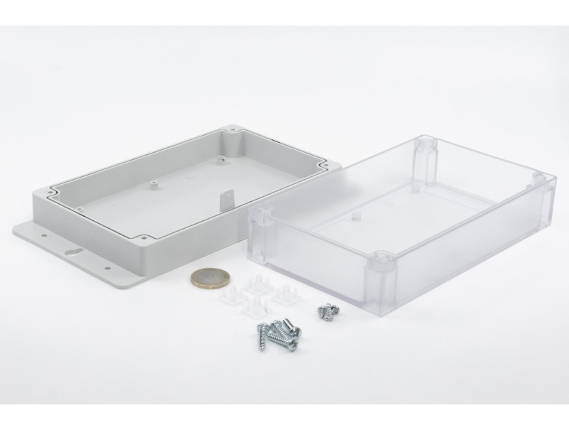 Boîte murale en plastique avec ailettes et protection IP pour appareils électroniques PP122